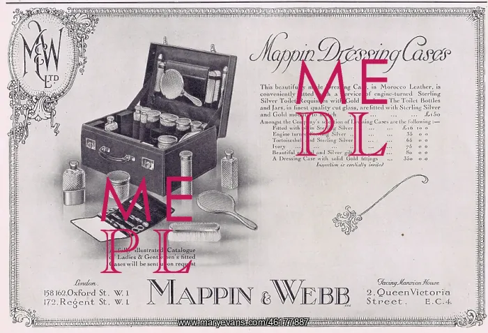: Advert for Mappin and Webb's dressing case, 1926 : Advert for Mappin and Webb's dressing case, 1926