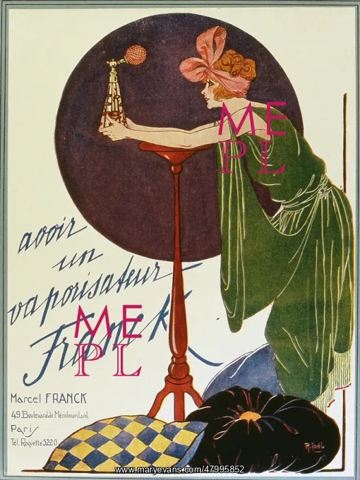 : Advertisement for Marcel Franck perfume spray : Advertisement for Marcel Franck perfume spray
