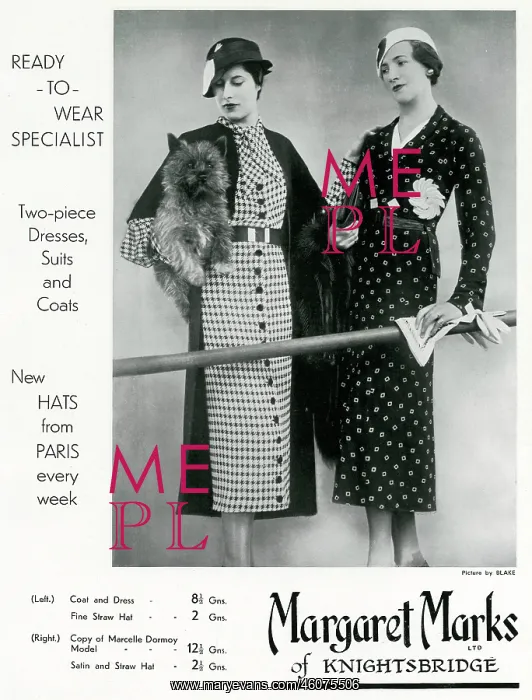 : Advert for Margaret Marks of Knightsbridge 1933 : Advert for Margaret Marks of Knightsbridge 1933