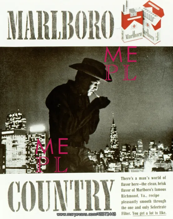 : Advertisement for Marlboro cigarettes : Advertisement for Marlboro cigarettes