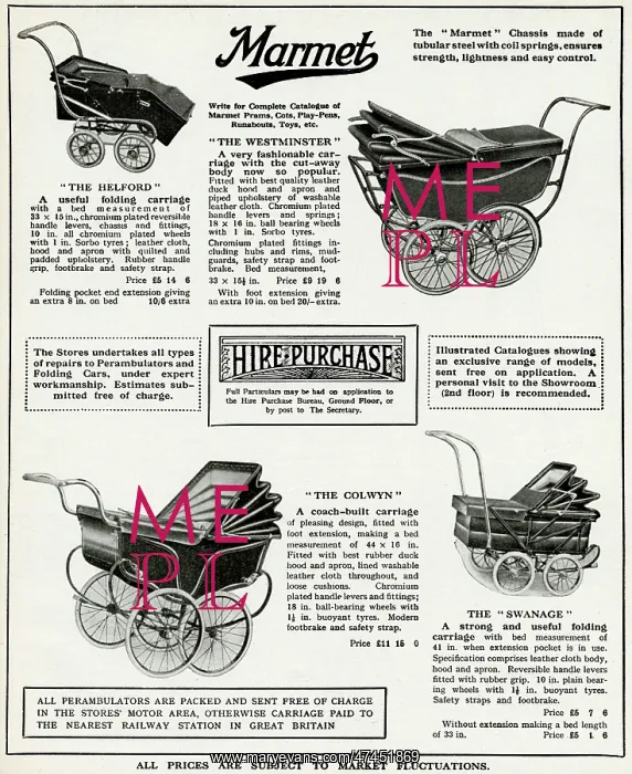 : Advert for Marmet prams 1937 : Advert for Marmet prams 1937