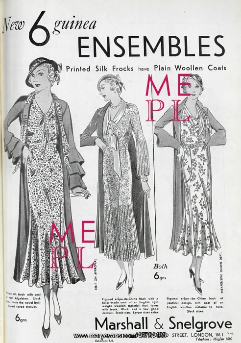 : Advert for Marshall and Snelgrove : Advert for Marshall and Snelgrove