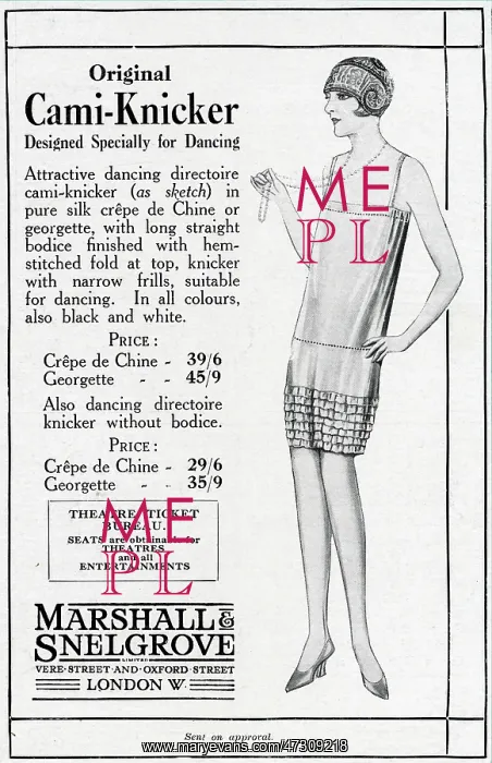 : Advert for Marshall & Snelgrove cami-knickers 1926 : Advert for Marshall & Snelgrove cami-knickers 1926