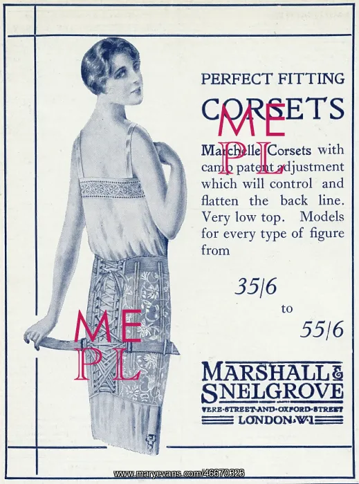 : Advert for Marshall & Snelgrove corsets 1925 : Advert for Marshall & Snelgrove corsets 1925