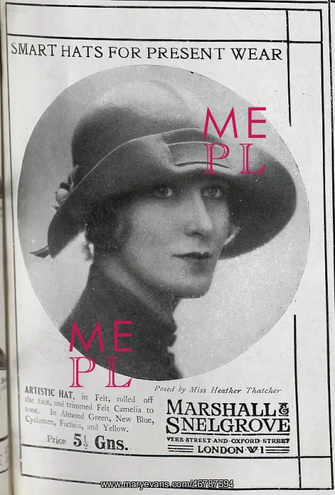 : Advertisement for Marshall and Snelgrove hats : Advertisement for Marshall and Snelgrove hats