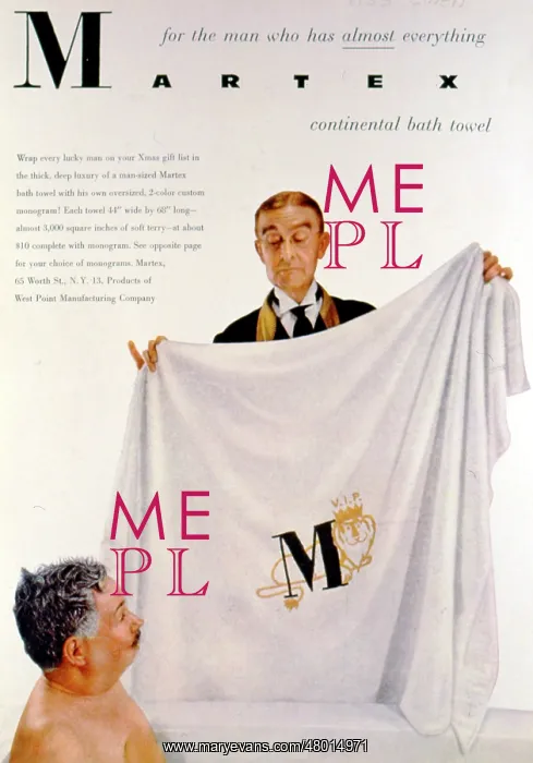 : Advertisement for Martex continental bath towel : Advertisement for Martex continental bath towel