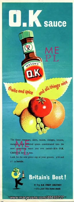 : Advertisement, Mason's OK Sauce : Advertisement, Mason's OK Sauce