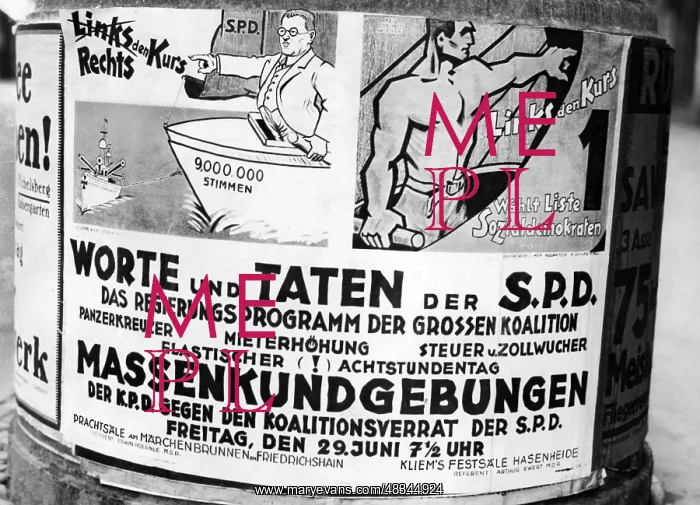 : Advertising for a mass rally against the SPD, 1928 : Advertising for a mass rally against the SPD, 1928