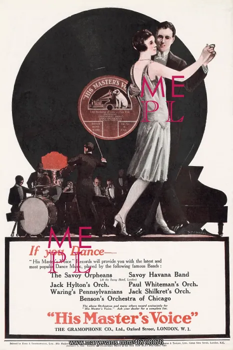 : Advert for His Master's Voice - Vinyl Records 1926 : Advert for His Master's Voice - Vinyl Records 1926