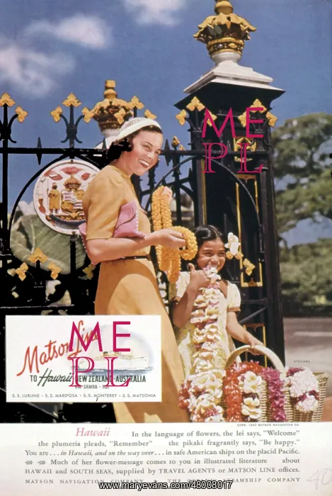 : Advertisement for Matson Line cruises : Advertisement for Matson Line cruises