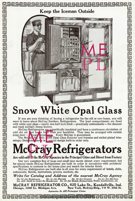 : Advert for McCray Refrigerators 1916 : Advert for McCray Refrigerators 1916