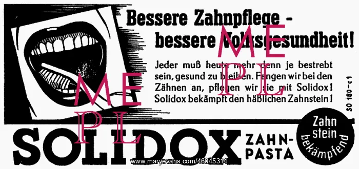 : advertising, medicine, dental care, Solidox toothpaste : advertising, medicine, dental care, Solidox toothpaste
