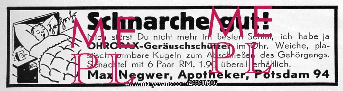 : advertising, medicine, Ohropax ear plugs, advert : advertising, medicine, Ohropax ear plugs, advert