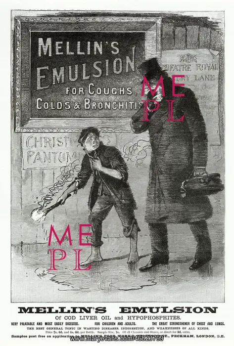 : Advert for Mellin's Emulsion - for coughs 1895 : Advert for Mellin's Emulsion - for coughs 1895