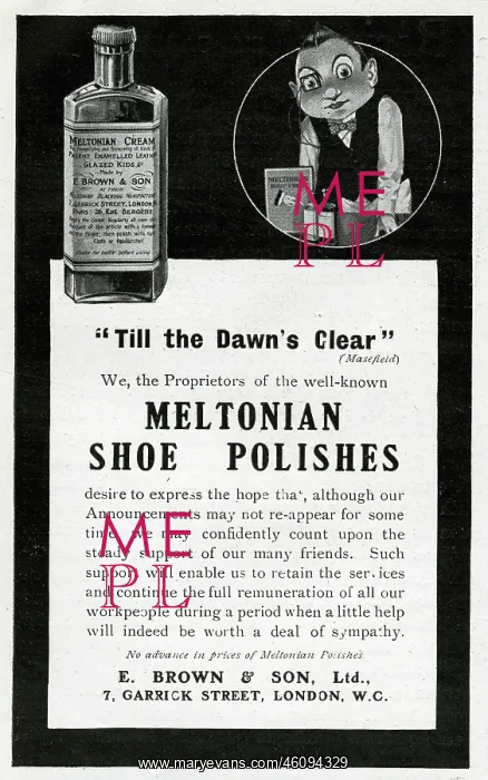 : Advertisement for Meltonian Shoe Polishes : Advertisement for Meltonian Shoe Polishes