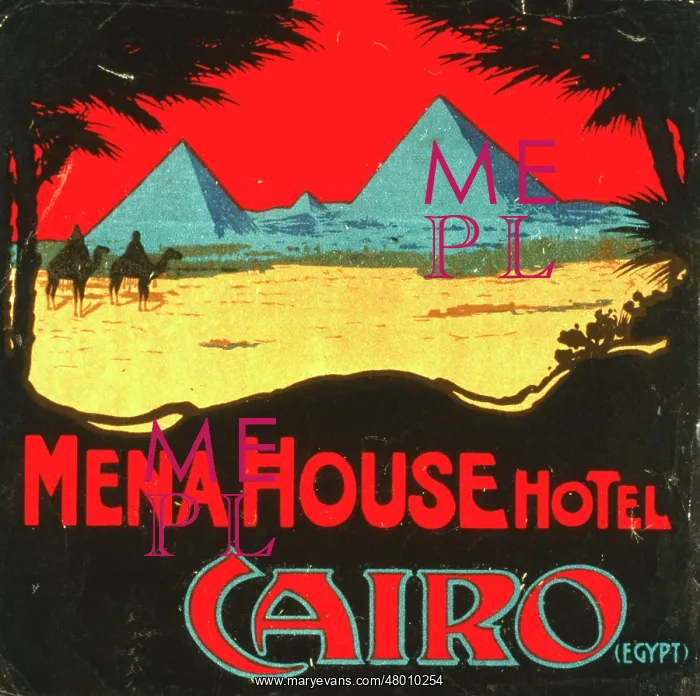 : Advertisement for Mena House Hotel, Cairo, Egypt : Advertisement for Mena House Hotel, Cairo, Egypt