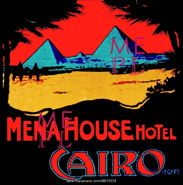 : Advertisement for Mena House Hotel, Cairo, Egypt : Advertisement for Mena House Hotel, Cairo, Egypt