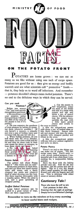 : Advert for The Ministry of Food 1941 : Advert for The Ministry of Food 1941
