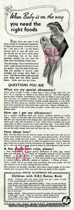 : Advert for the Ministry of Food 1943 : Advert for the Ministry of Food 1943