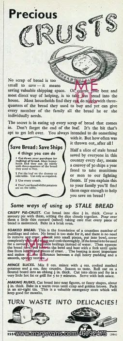 : Advert for the Ministry of Food 1943 : Advert for the Ministry of Food 1943