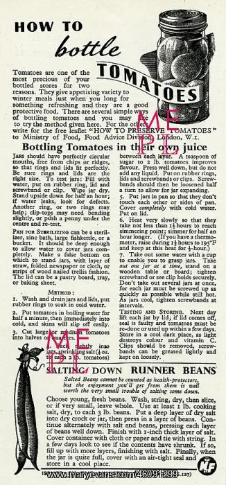 : Advert for the Ministry of Food 1945 : Advert for the Ministry of Food 1945