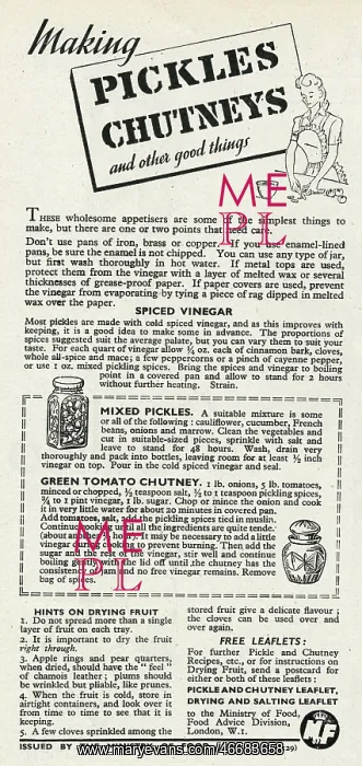 : Advert for the Ministry of Food 1945 : Advert for the Ministry of Food 1945