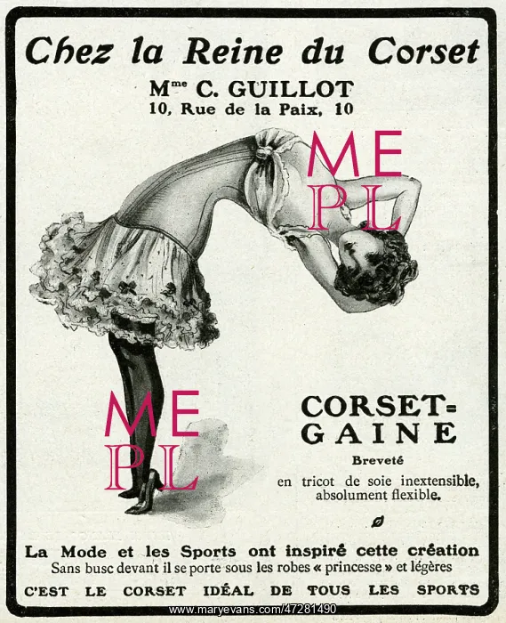: Advert for Mme Guillot's Corsets 1906 : Advert for Mme Guillot's Corsets 1906
