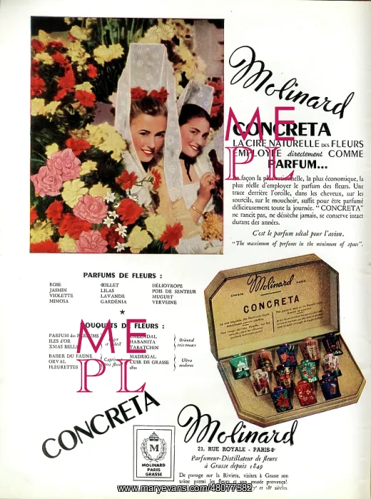 : Advertisement for Molinard Concreta perfumes : Advertisement for Molinard Concreta perfumes