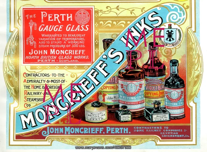 : Advert, Moncrieff's Inks, Perth, Scotland : Advert, Moncrieff's Inks, Perth, Scotland