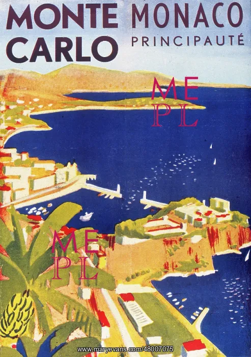 : Advertisement for Monte Carlo, Monaco : Advertisement for Monte Carlo, Monaco