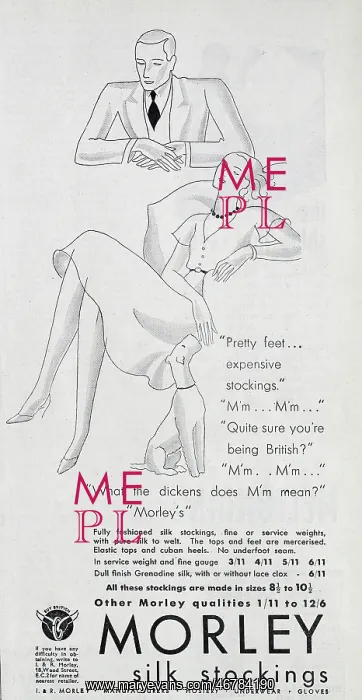 : Advert for Morley Stockings : Advert for Morley Stockings