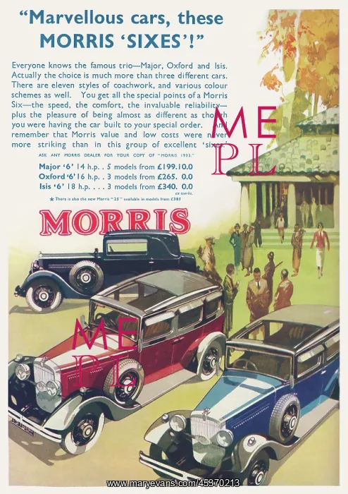  : Advertisement, Morris cars