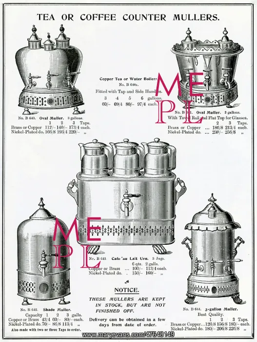  : Advert for Mullers tea & coffee dipensers