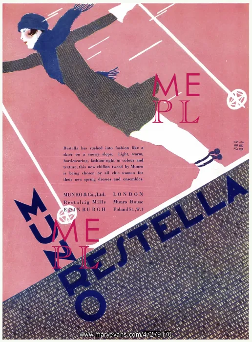  : Advert for Munro fabrics 1930