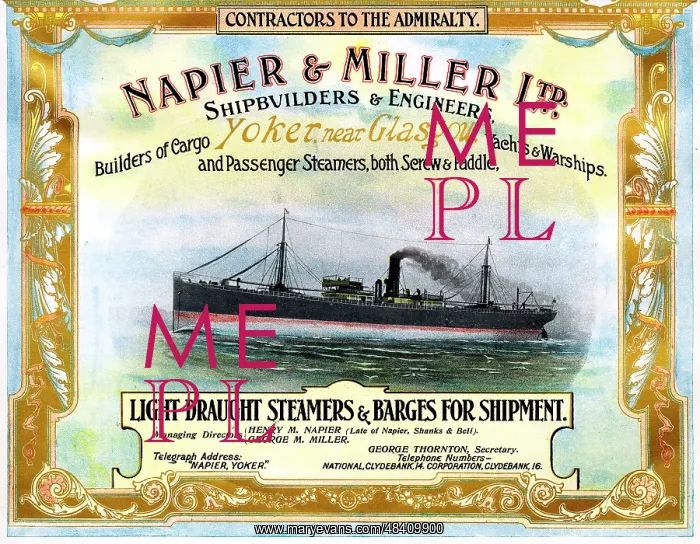 : Advert, Napier & Miller Ltd, Shipbuilders, Yoker, Glasgow : Advert, Napier & Miller Ltd, Shipbuilders, Yoker, Glasgow