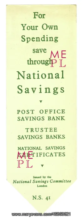 : Advertisement for National Savings : Advertisement for National Savings