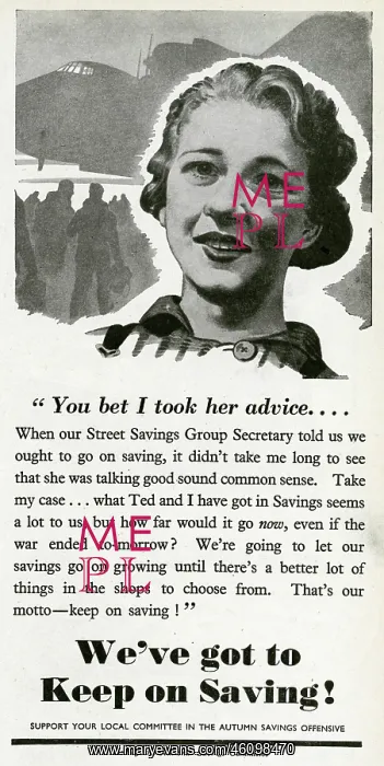 : Advert for National Savings Committee 1944 : Advert for National Savings Committee 1944
