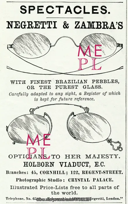 : Advert for Negretti & Zambra's spectacles 1888 : Advert for Negretti & Zambra's spectacles 1888