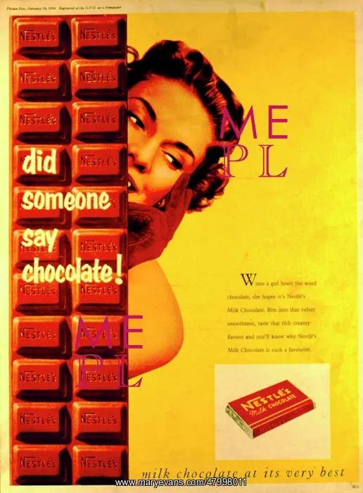: Advertisement for Nestle's milk chocolate : Advertisement for Nestle's milk chocolate