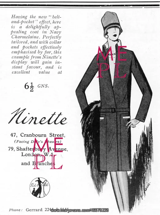  : Advert for Ninette, 1927