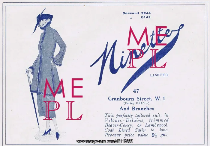  : Advert for Ninette couture (London) 1920s