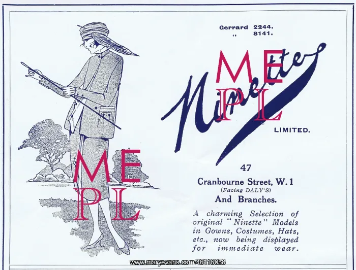  : Advert for Ninette couture (London) 1920s