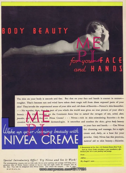  : Advert for Nivea beauty creme, 1929