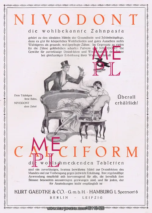 : Advert for Nivodont, the well-known toothpaste : Advert for Nivodont, the well-known toothpaste