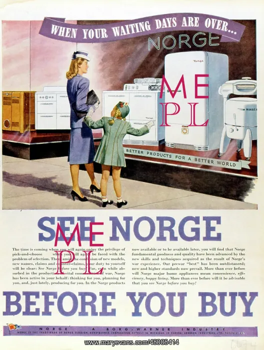 : Advertisement for Norge kitchen appliances : Advertisement for Norge kitchen appliances