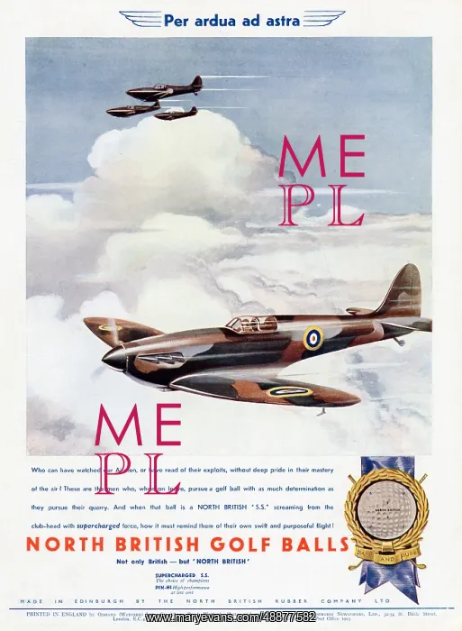 : Advert for North British Golf Balls WWII : Advert for North British Golf Balls WWII