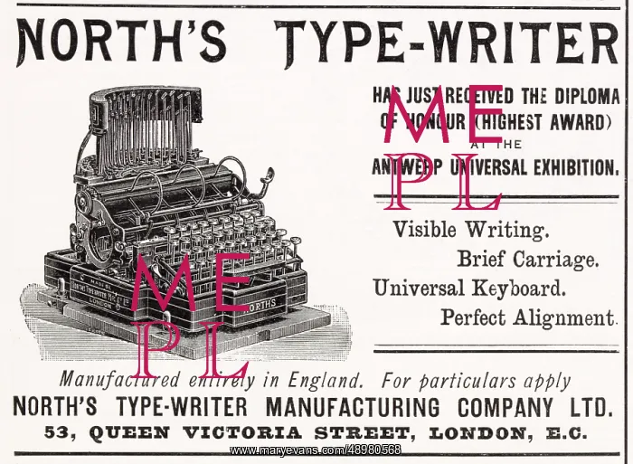 : Advert for North's type-writer 1894 : Advert for North's type-writer 1894