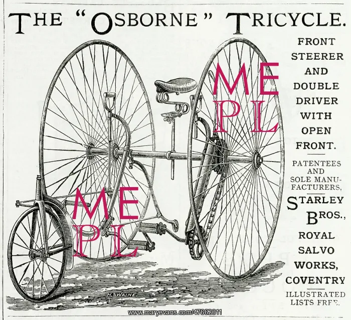 : Advert for Osborne tricycles 1884 : Advert for Osborne tricycles 1884