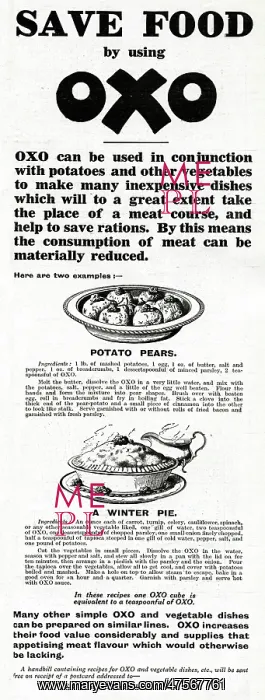 : Advert for Oxo 1918 : Advert for Oxo 1918