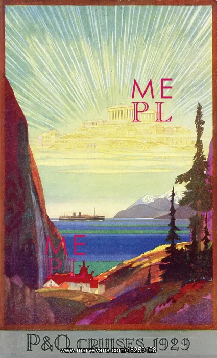  : Advert, Fifteen P & O Cruises, 1929, from Southampton
